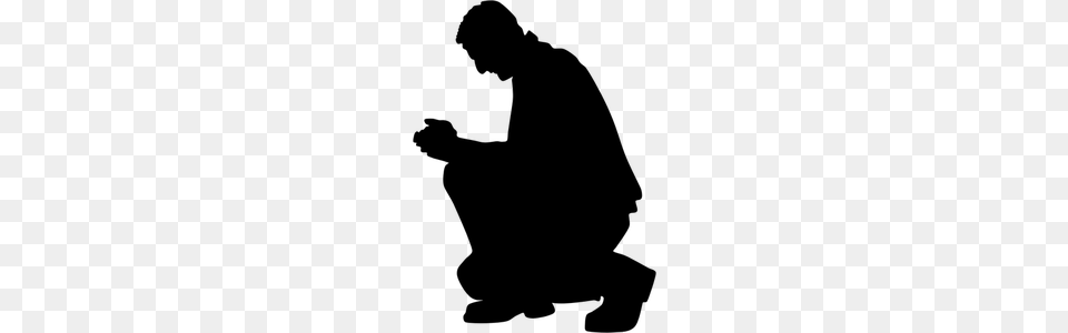 Praying Vector, Gray Png Image