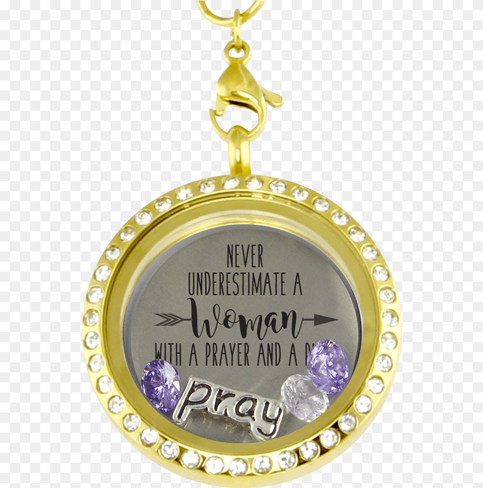 Praying Woman Charm Locketclass Necklace, Accessories, Pendant, Jewelry, Gold Png Image