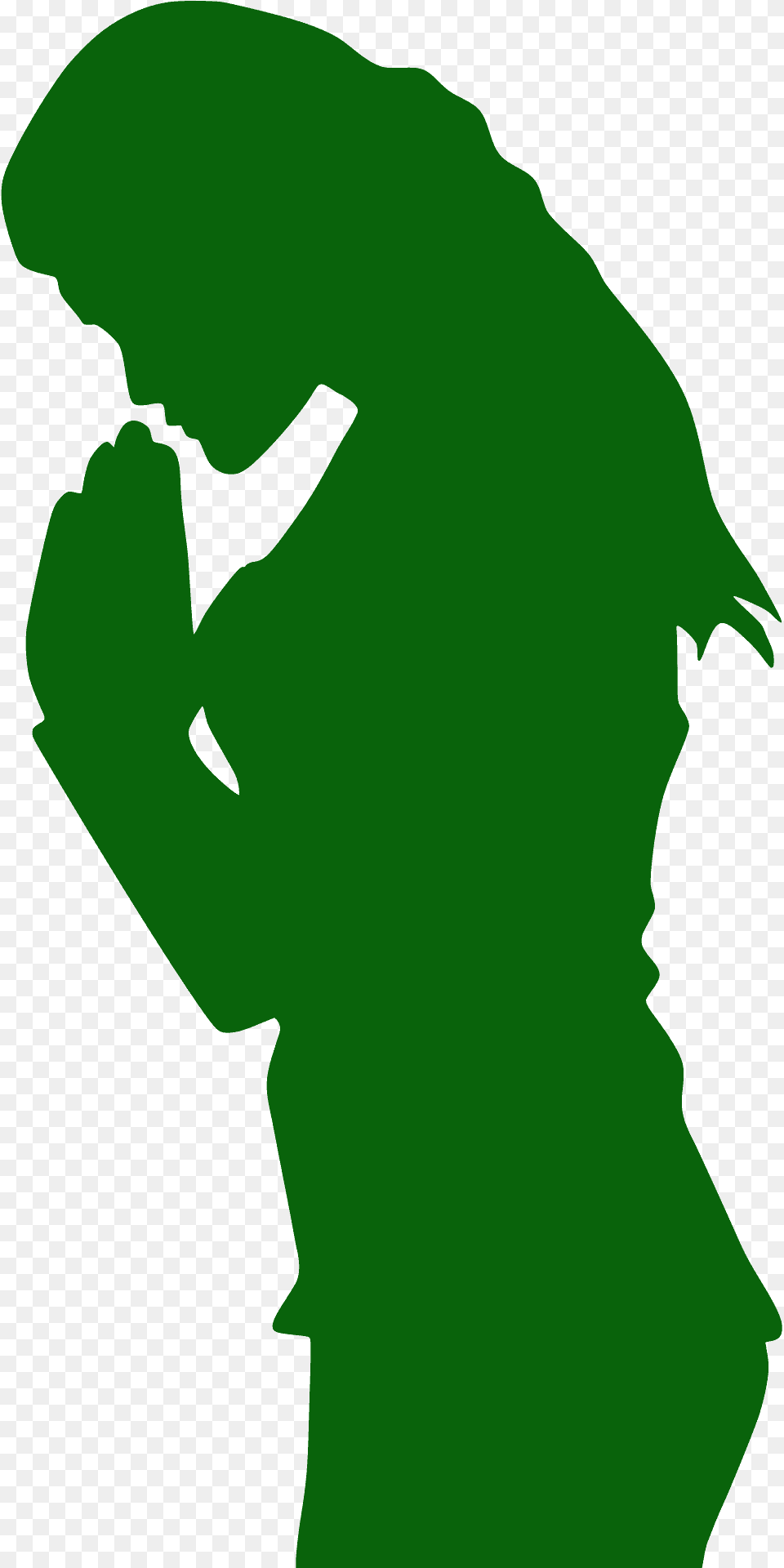 Praying Woman Silhouette, Green, Person Free Png Download