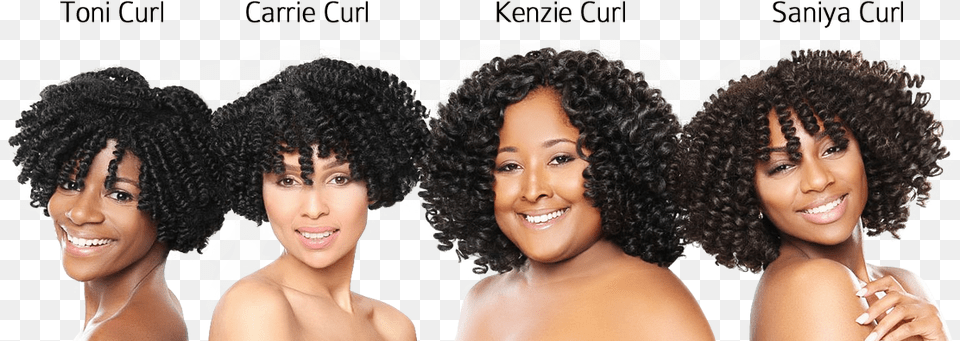 Pre Curled Crochet Braids Kenzie Curl Crochet Hair, Head, Black Hair, Face, Person Free Png Download