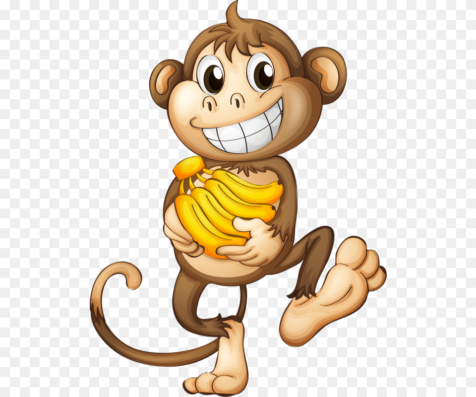 Pre Felt Patterns Monkey, Banana, Food, Fruit, Plant Free Png Download