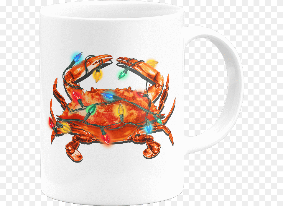 Pre Order Christmas Lights Crab Mug Coffee Cup, Animal, Food, Invertebrate, Lobster Free Transparent Png