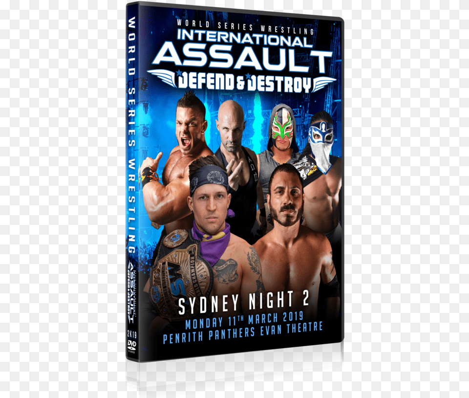 Pre Order Ia Defend Amp Destroy Dvd Penrith Sydney World Series Wrestling, Advertisement, Tattoo, Skin, Poster Png Image