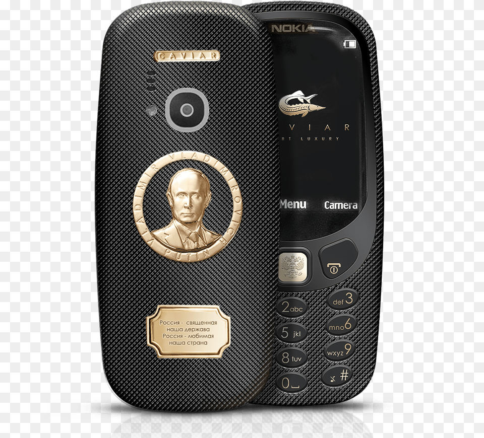 Pre Orders Open For Nokia 3310 With Golden Putin On The Caviar Putin Phone, Electronics, Mobile Phone, Baby, Person Free Png Download