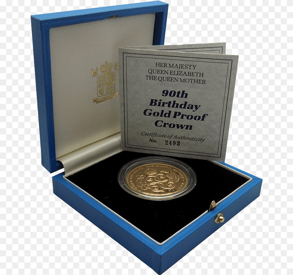 Pre Owned 1990 Uk Queen Mother 90th Birthday Gold Proof, Box Free Png Download