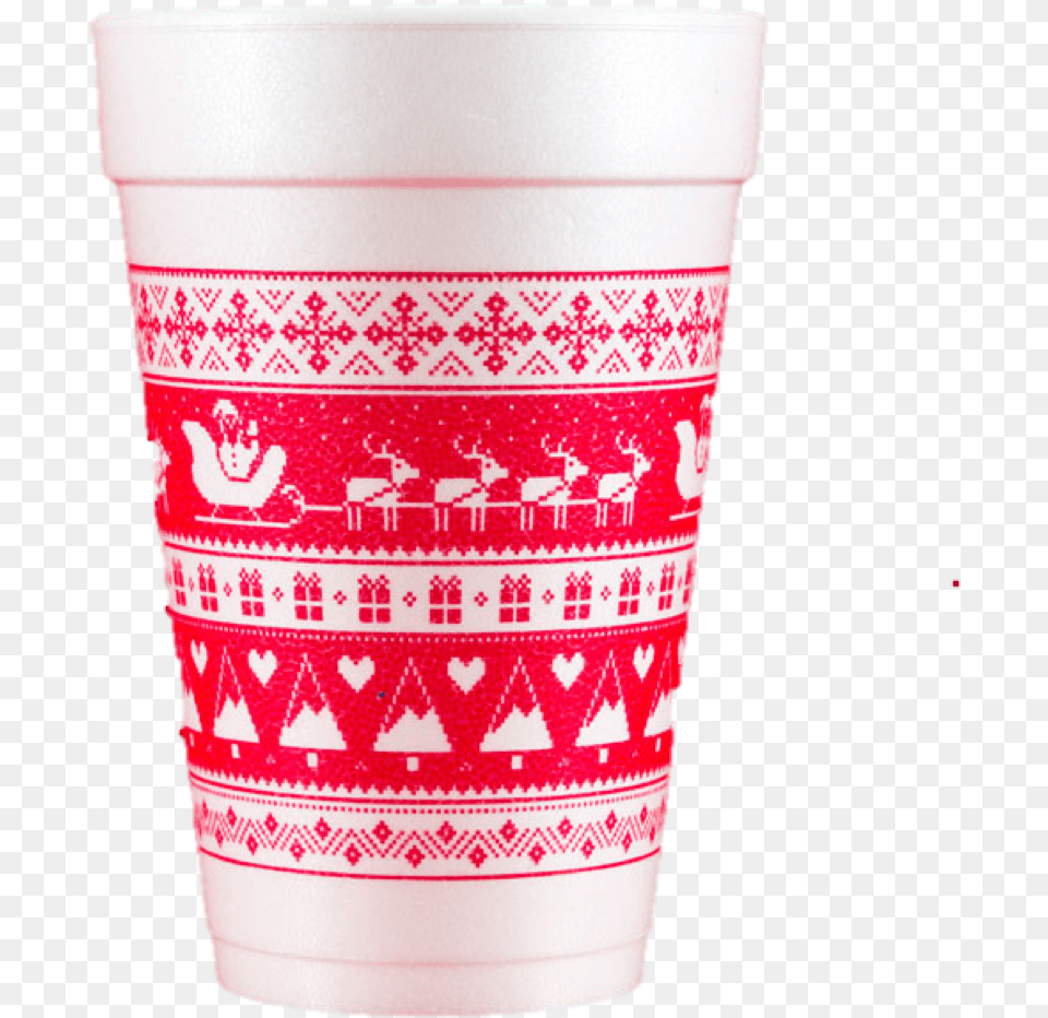 Pre Printed Styrofoam Cups Christmas Pattern, Cup, Pottery, Bottle, Shaker Free Png