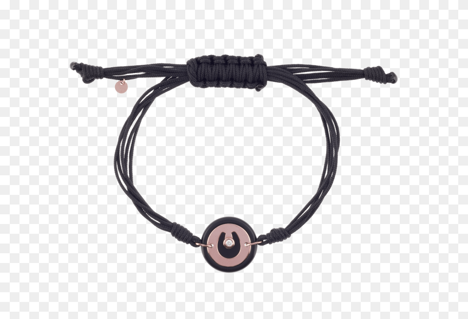 Precious And Easy Black Ceramic Horseshoe Pink Gold Bracelet, Accessories, Jewelry, Necklace Free Png