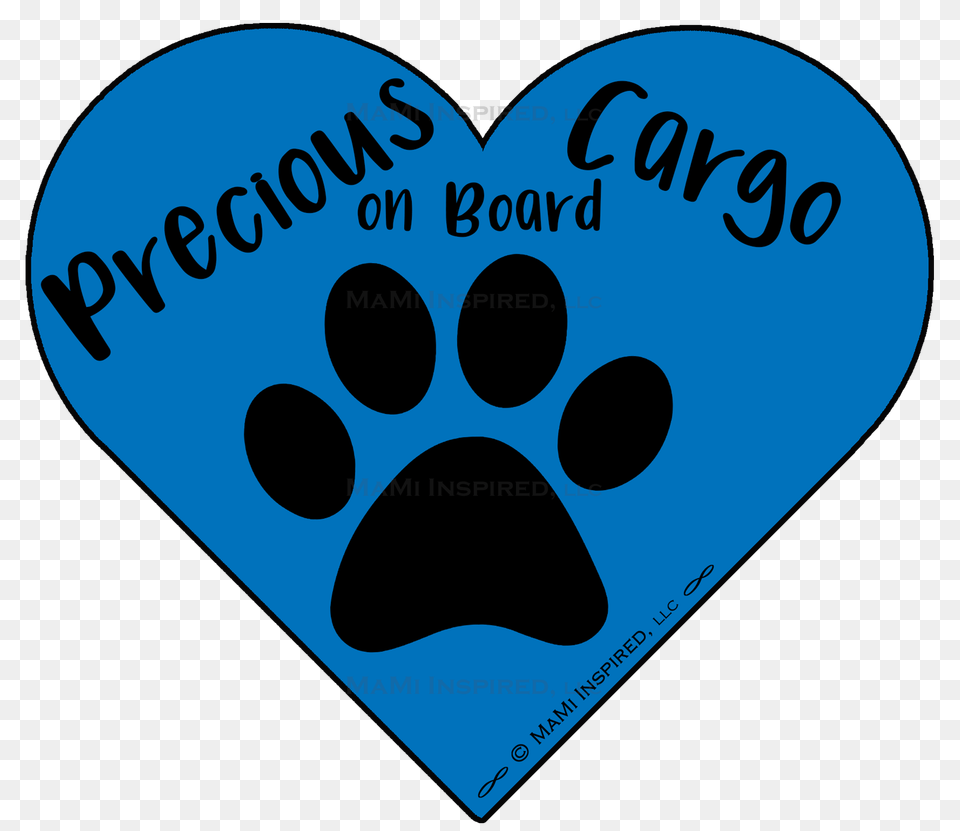 Precious Cargo On Board Dog On Board Paw Print Puppy Heart Car Magnet, Disk Free Png