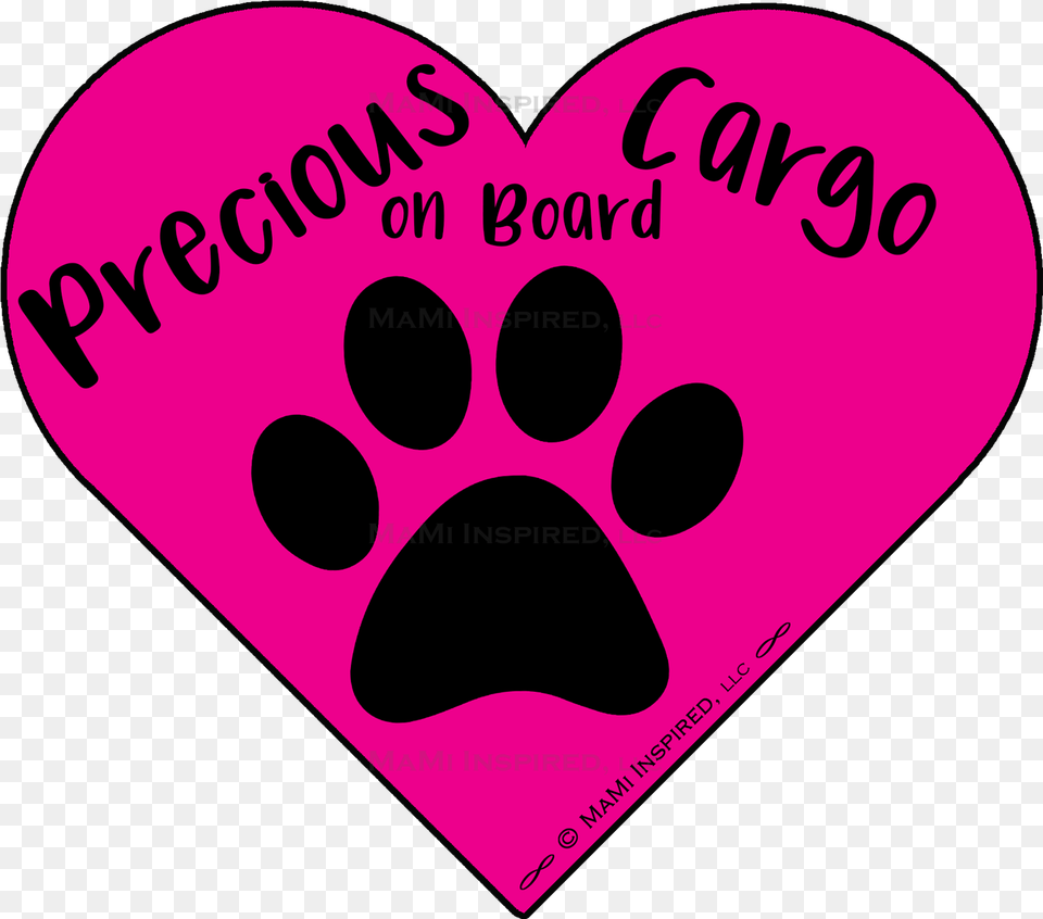 Precious Cargo On Board Dog On Board Paw Print Puppy Tavas Myo, Heart Free Png