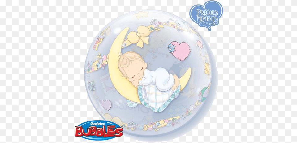 Precious Moments Girl On Moon, Plate, Balloon Png