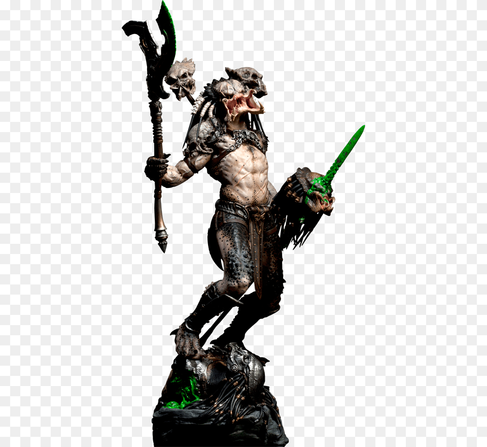 Predator Predator Bad Blood Statue, Bronze, Adult, Person, Man Free Transparent Png