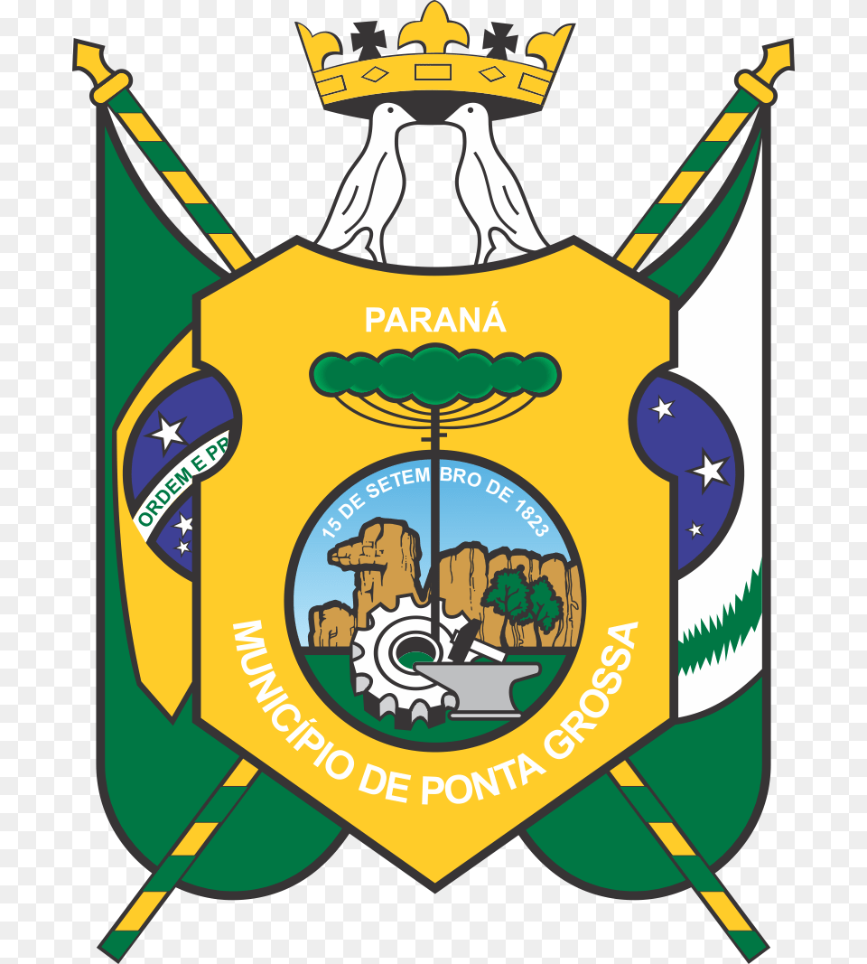 Prefeitura De Ponta Grossa, Emblem, Logo, Symbol, Badge Free Png Download