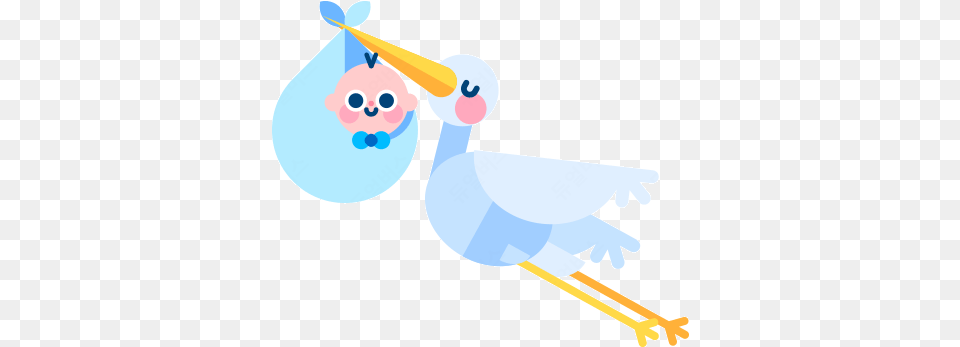Pregnancy Amp Baby Emojis And Stickers Messages Sticker 0 Stork With Baby Emoji, Animal, Beak, Bird, Waterfowl Free Png