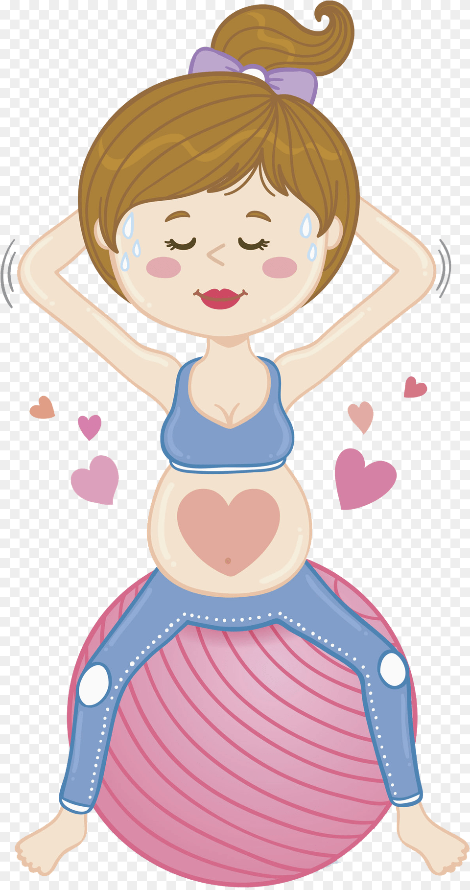 Pregnancy Cartoon Drawing Woman Pregnancy Picture In Cartoon, Baby, Person, Book, Comics Free Png Download