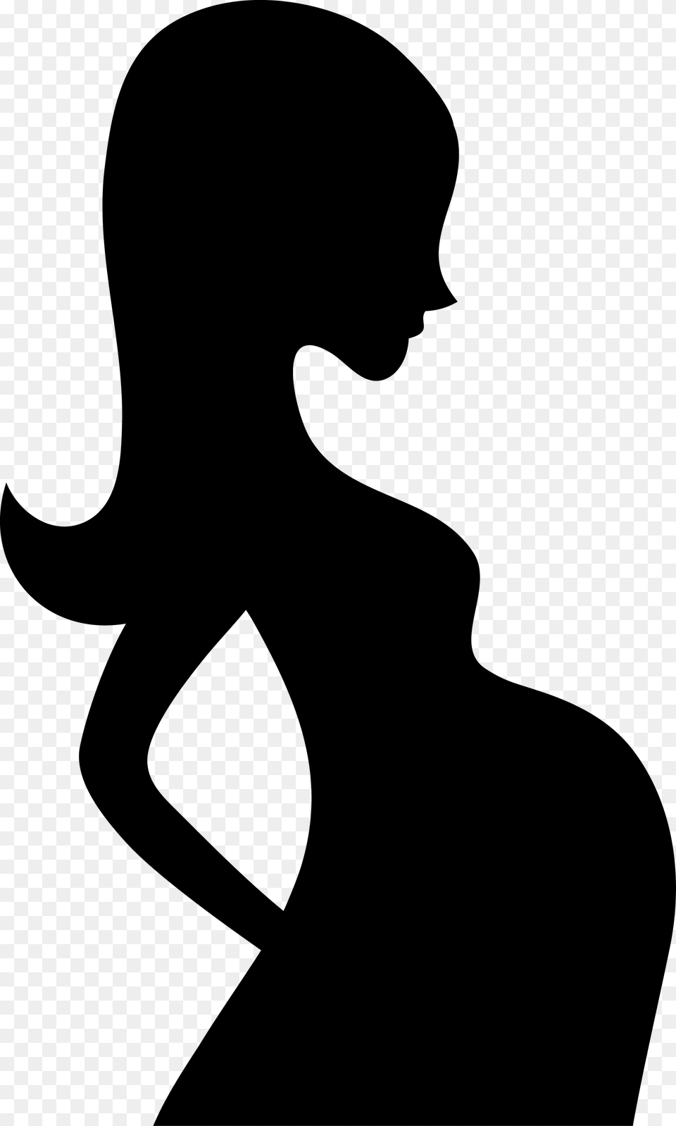 Pregnancy Clip Art Pregnant Mom Black And White, Adult, Female, Person, Silhouette Free Transparent Png