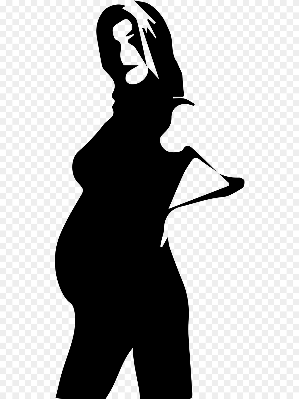 Pregnancy Pregnant Mother Anime Girl Silhouette, Gray Free Png Download