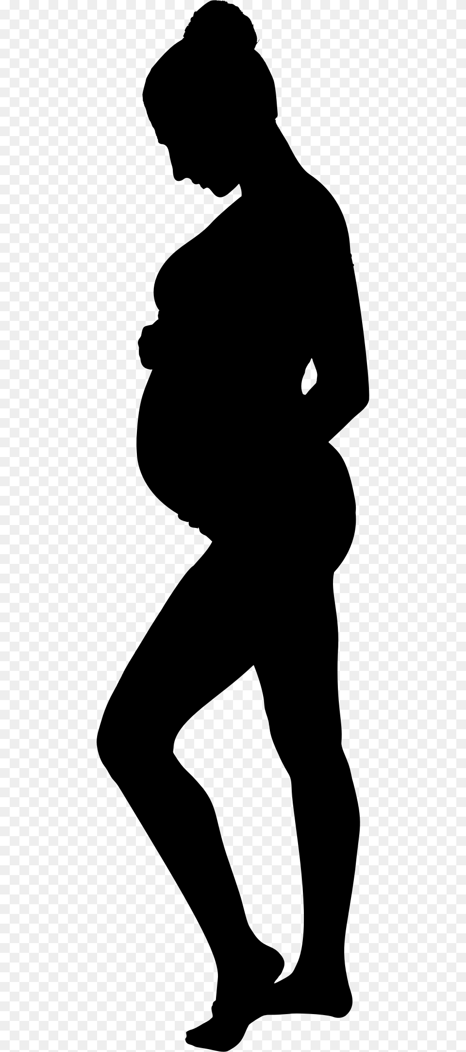 Pregnancy Silhouette Icons, Gray Free Png