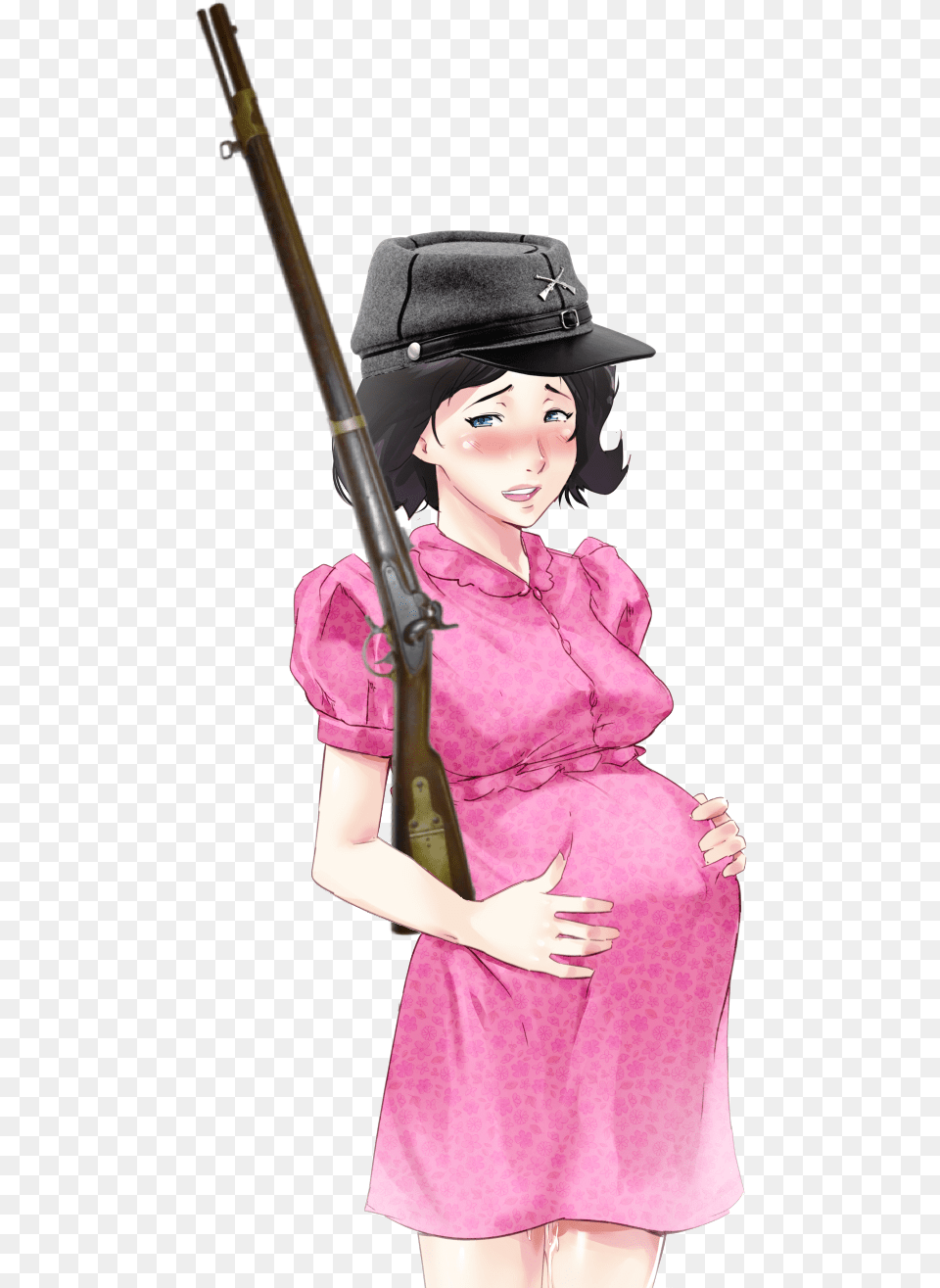 Pregnant Confederate Anne Frank, Gun, Clothing, Dress, Weapon Free Transparent Png
