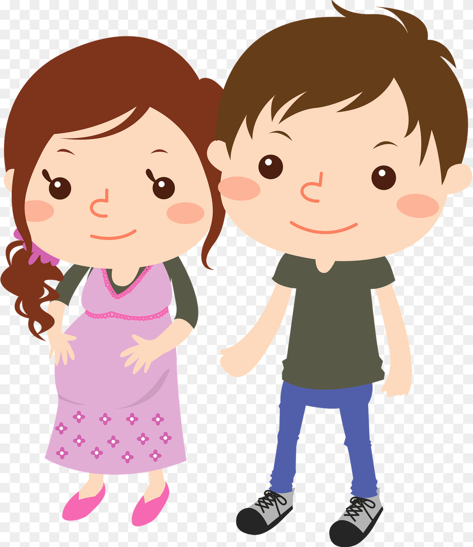 Pregnant Couple Clipart, Baby, Person, Face, Head Free Transparent Png