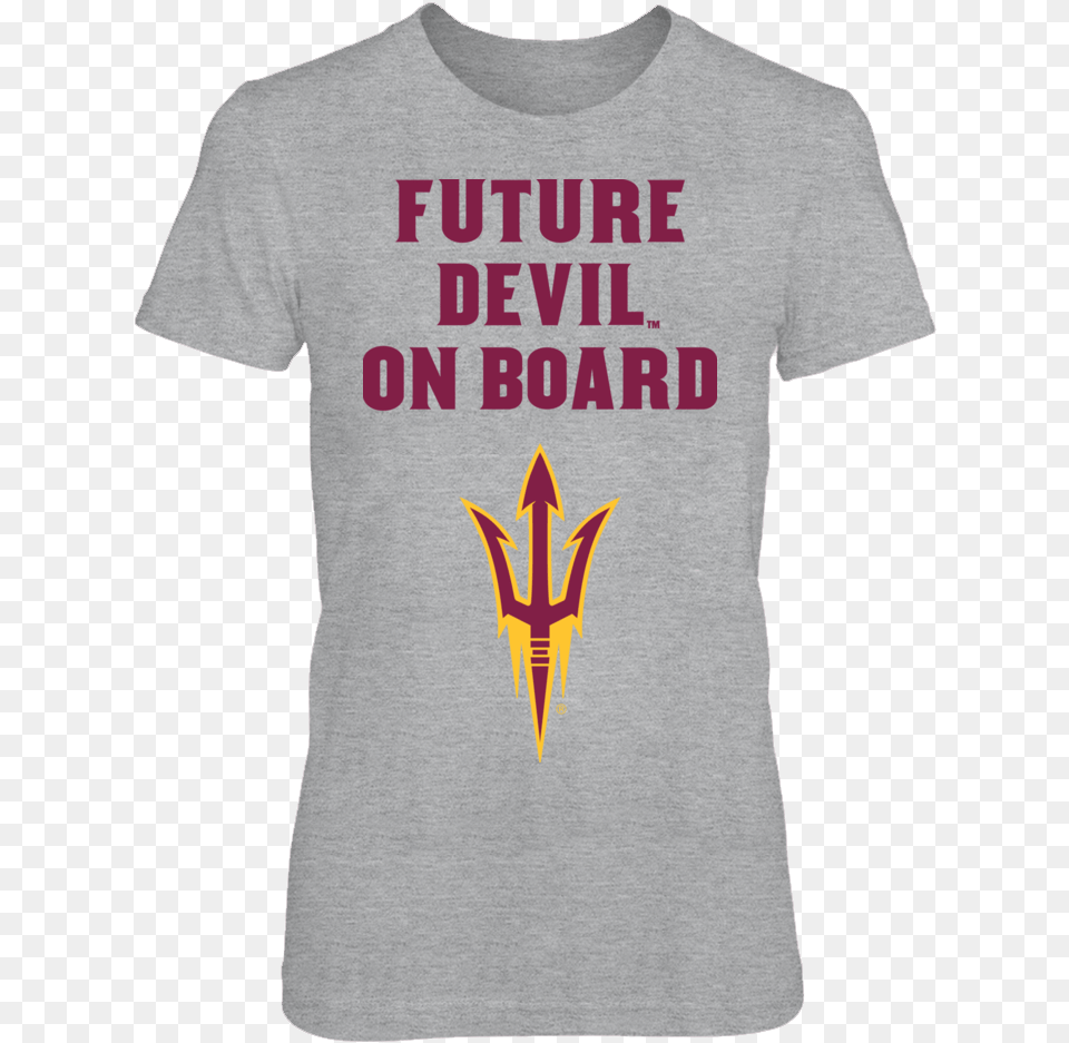 Pregnant Future Arizona State Devil On Board T Shirt Work From Home Tshirt, Clothing, T-shirt, Weapon, Trident Free Png Download