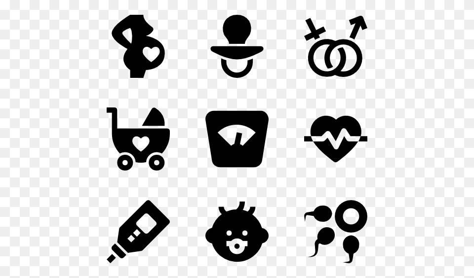 Pregnant Icons, Gray Png