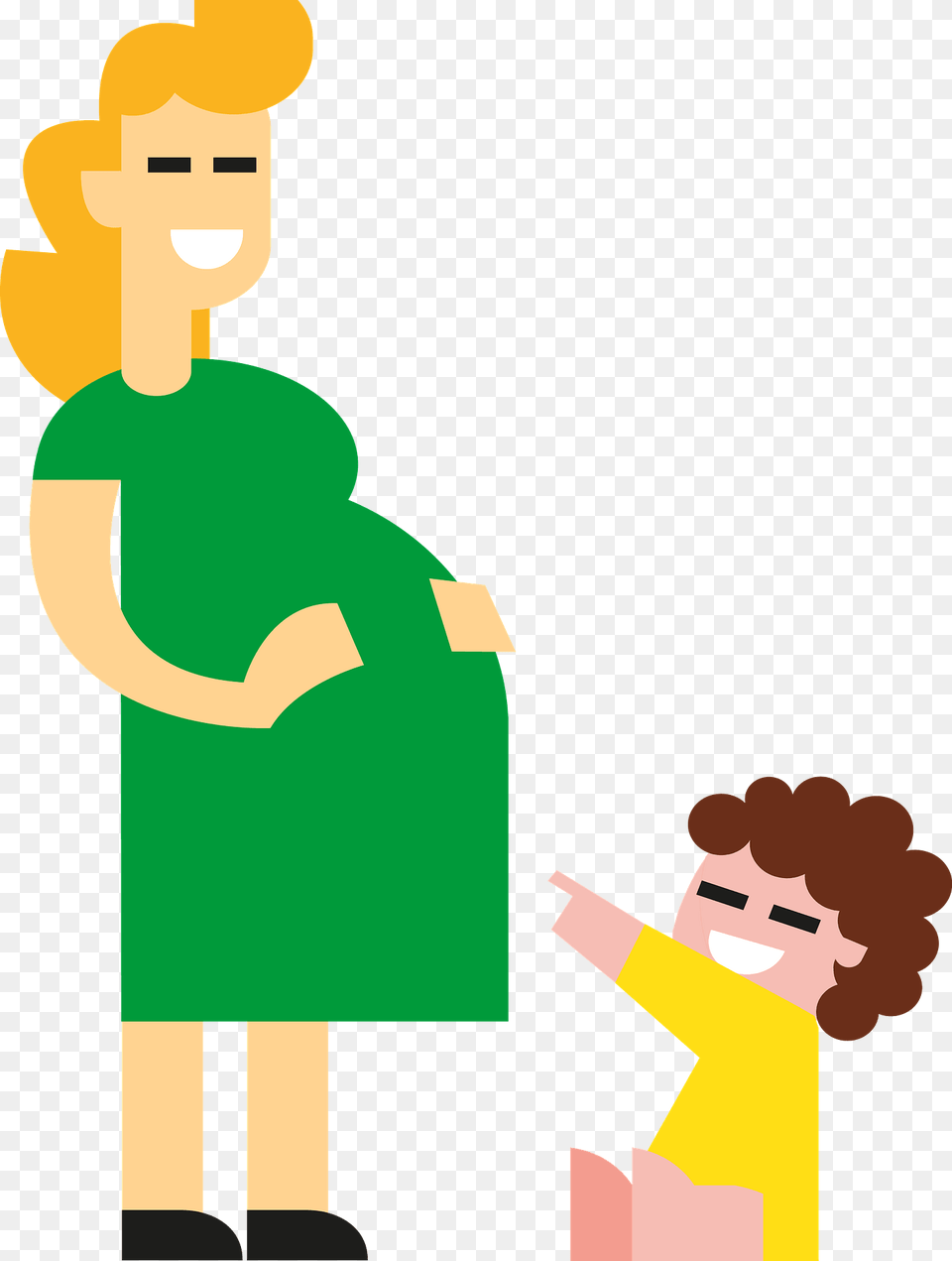 Pregnant Lady And Kid Clipart, Boy, Child, Male, Person Free Png