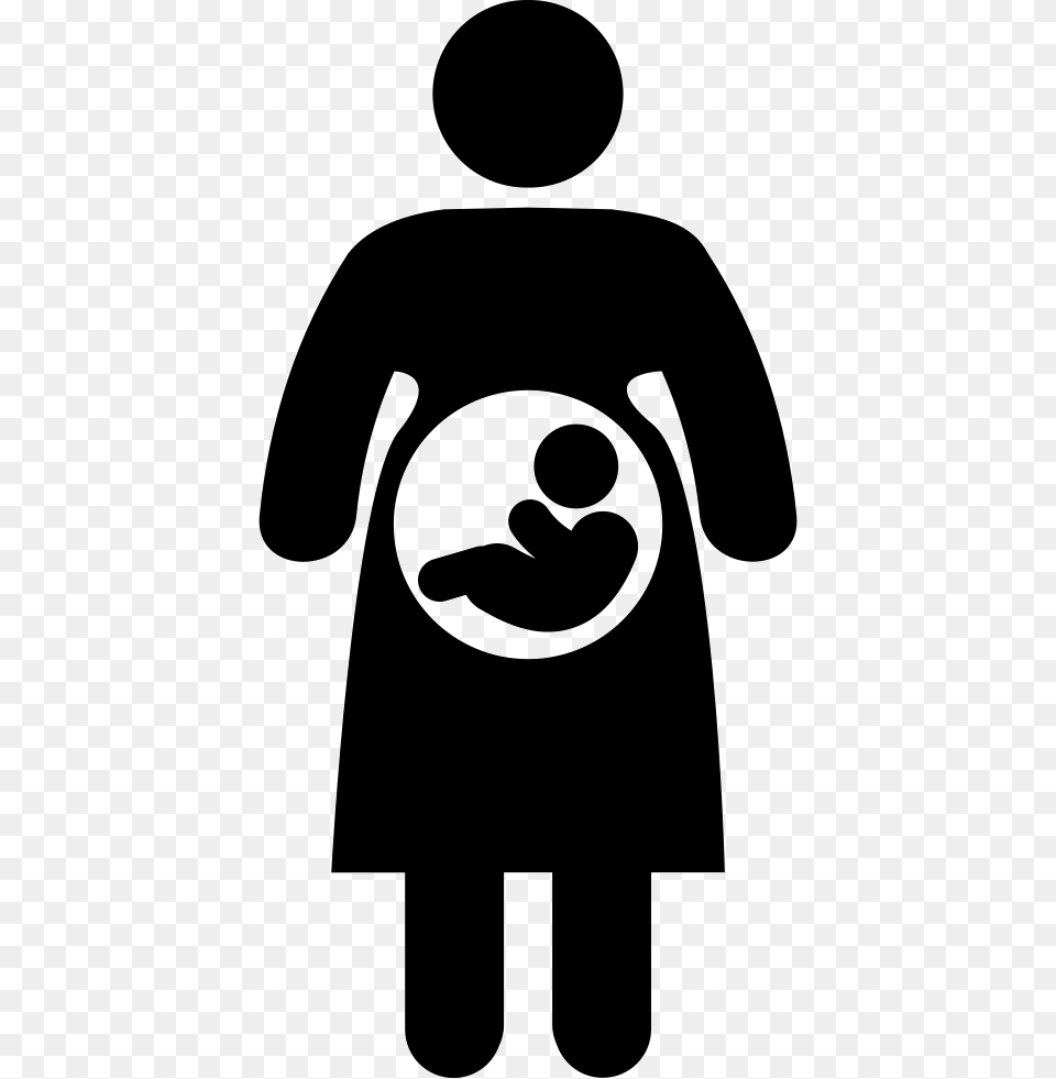 Pregnant Woman And Fetus Pregnant Icon, Stencil, Person, Logo Free Png