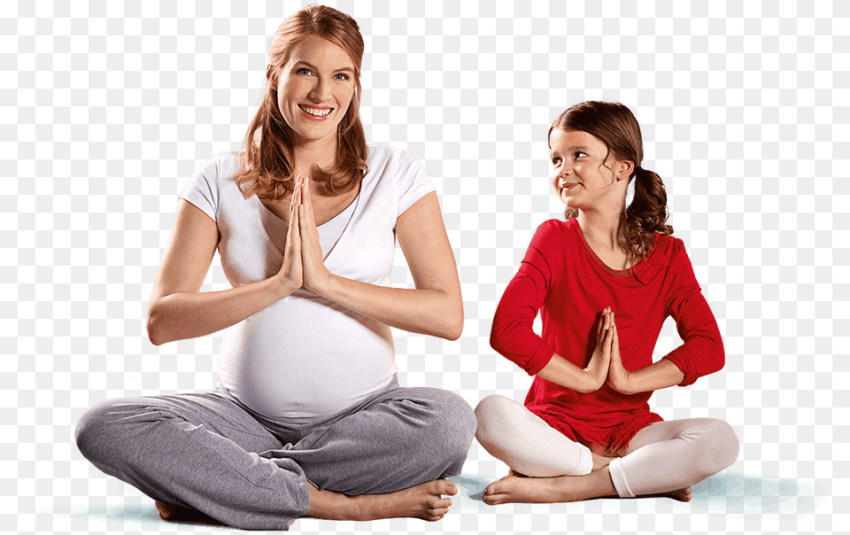 Pregnant Woman And Her Child Beside Her Sitting, Adult, Person, Female, Fitness Png