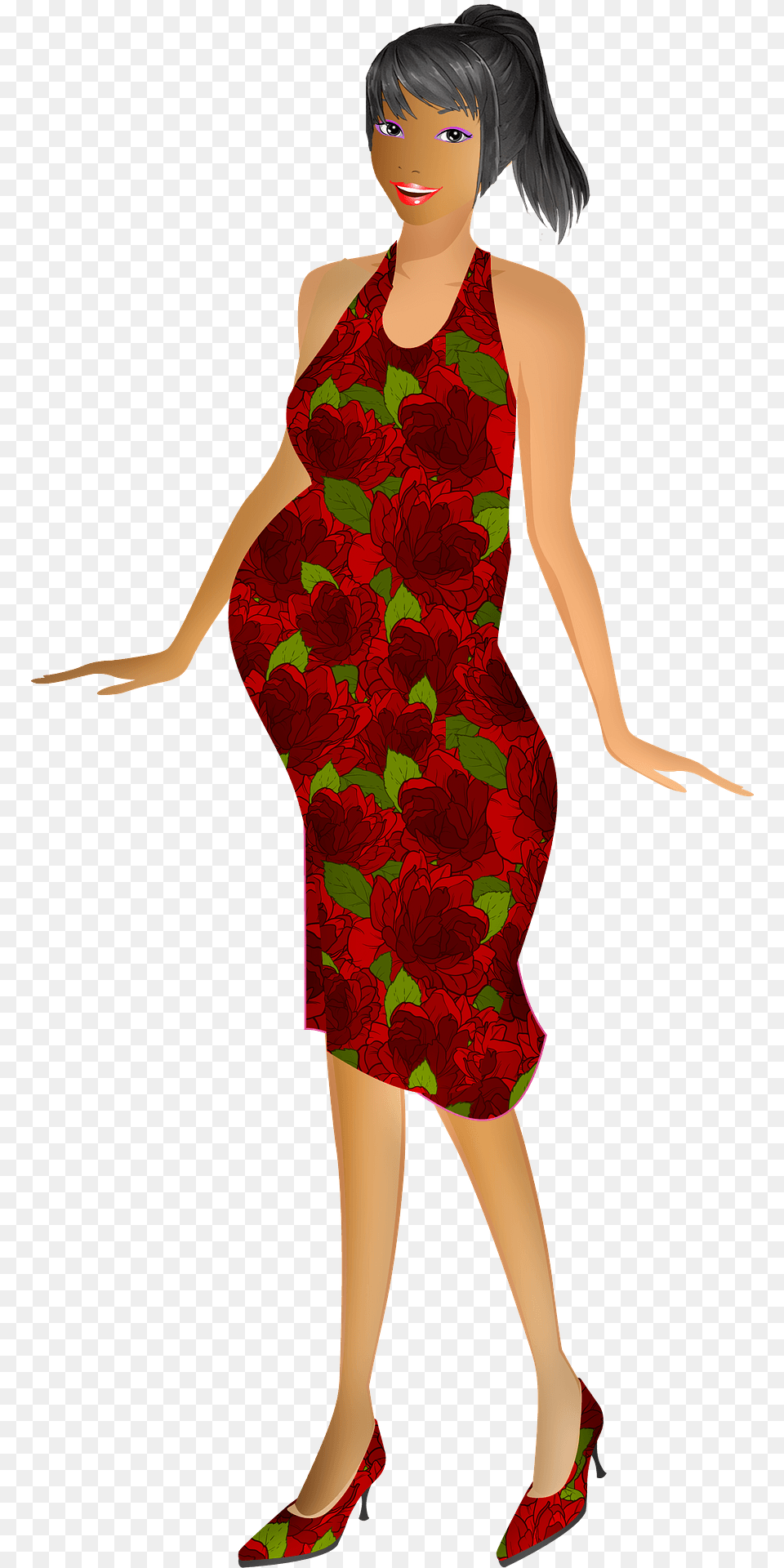 Pregnant Woman Clipart, Clothing, Dress, Formal Wear, Adult Png Image