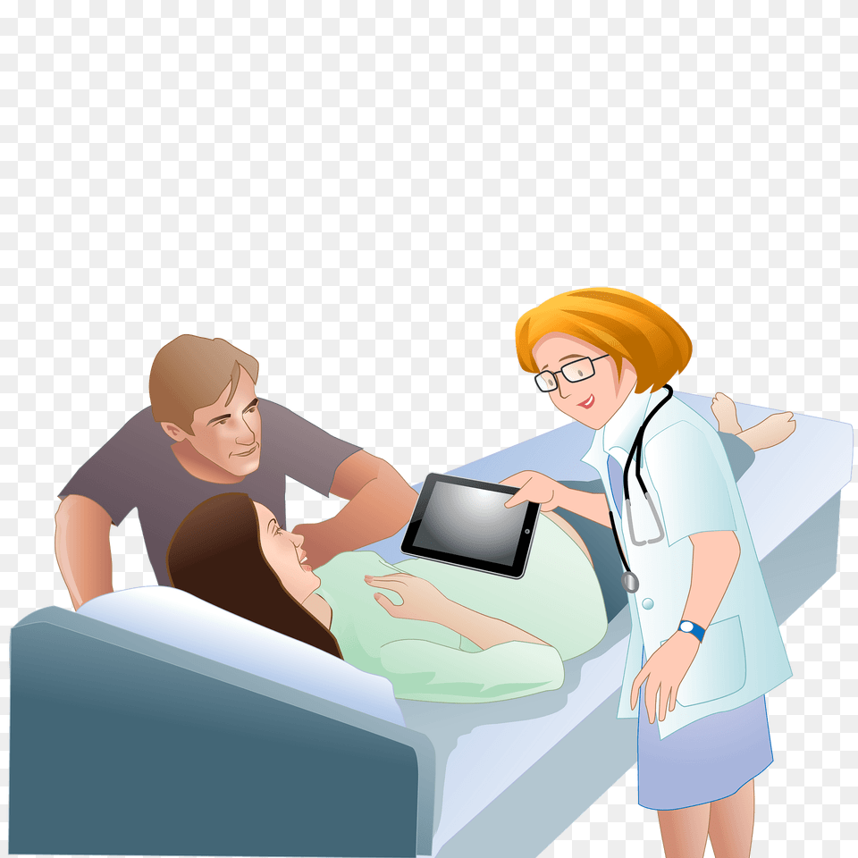 Pregnant Woman Doing Sonography Clipart, Adult, Person, Patient, Female Free Png Download