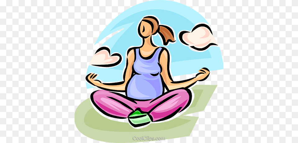Pregnant Woman Doing Yoga Royalty Vector Clip Art, Person, Fitness, Sport, Working Out Free Transparent Png