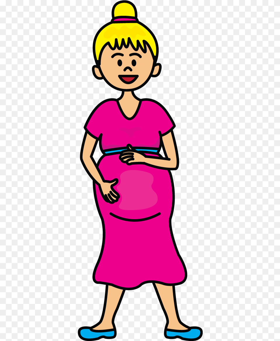 Pregnant Woman Easy To Draw Cartoon Woman, Baby, Person, Cleaning, Face Png
