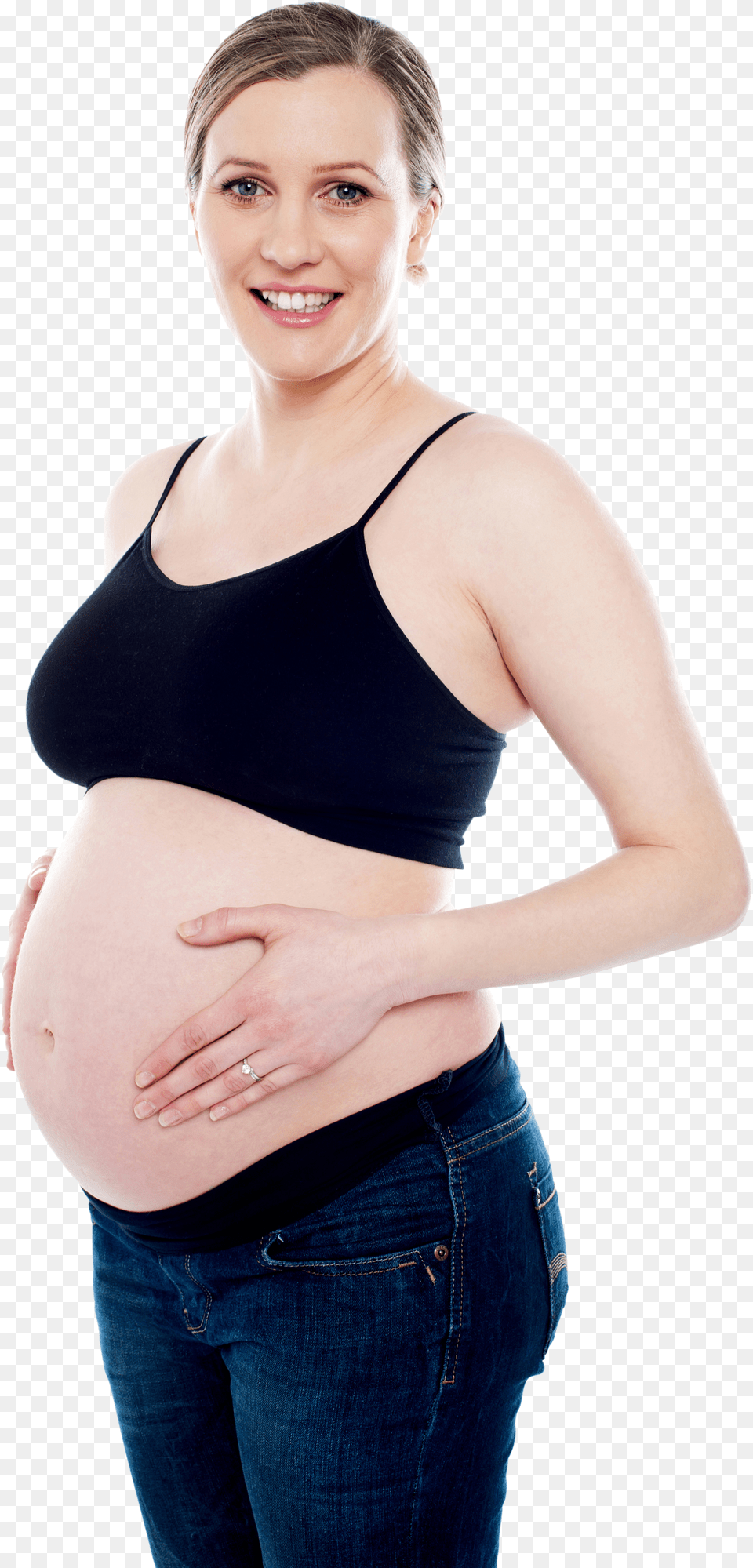 Pregnant Woman Exercise Big Belly Skinny Legs Woman Png Image