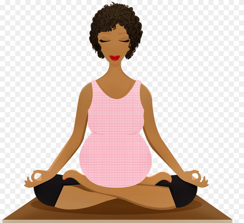 Pregnant Woman In Lotus Position Meditation Clipart, Child, Female, Girl, Person Free Png