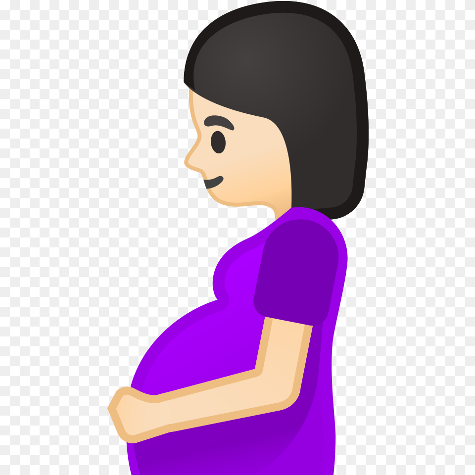 Pregnant Woman Light Skin Tone Icon Woman Pregnant Icon, Purple, Adult, Portrait, Photography Png Image