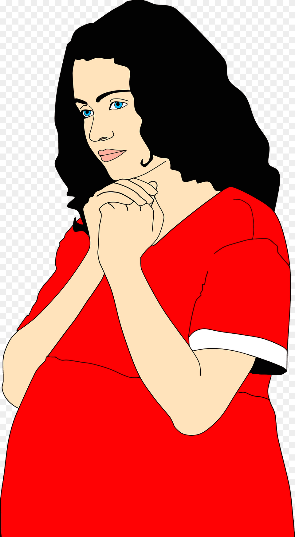 Pregnant Woman Praying Clipart, Adult, Female, Person, Face Png