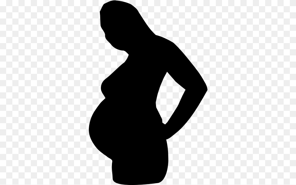 Pregnant Woman Silhouette, Gray Png