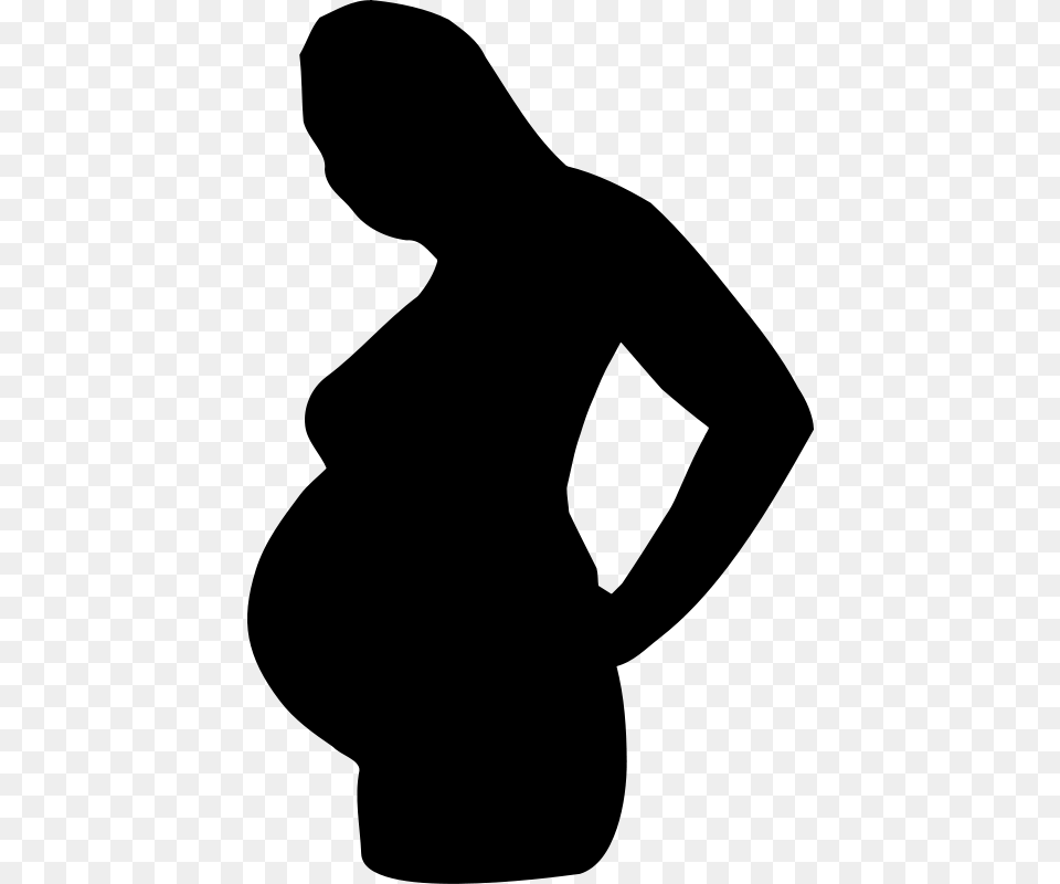 Pregnant Woman Silhouette, Gray Free Png