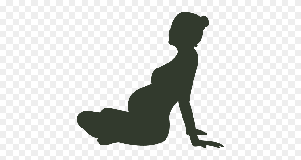 Pregnant Woman Silhouette Back Strech, Kneeling, Person, Head Free Transparent Png