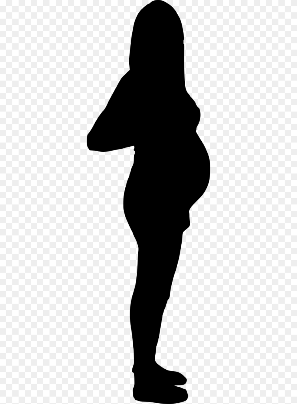 Pregnant Woman Silhouette Curvy Woman Silhouette, Gray Png