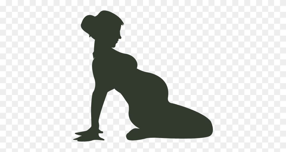 Pregnant Woman Silhouette Gymnastic, Kneeling, Person, Face, Head Free Png
