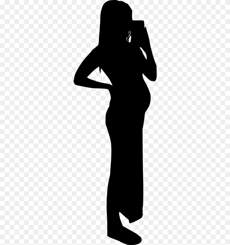 Pregnant Woman Silhouette Silhouettes Woman, Gray Png