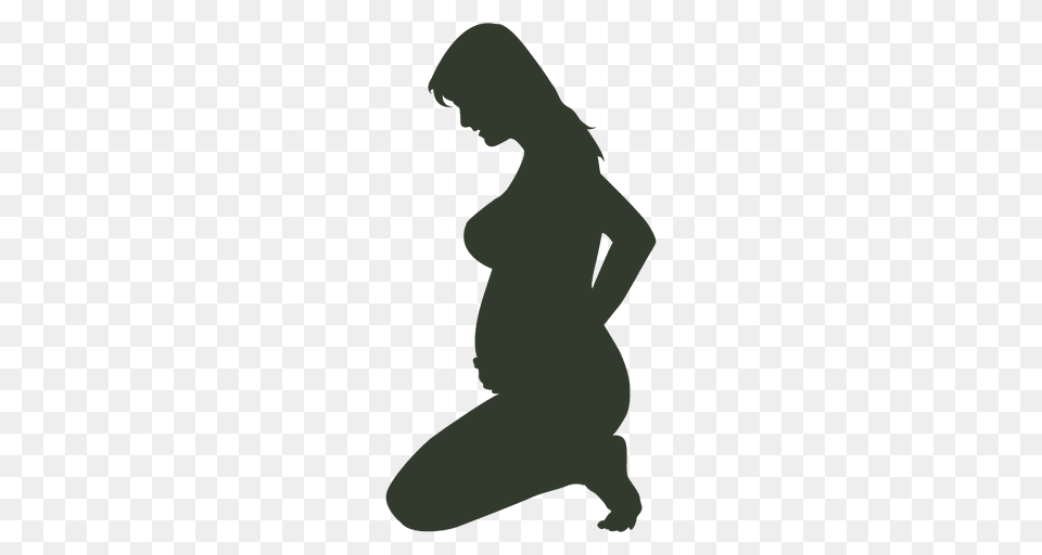 Pregnant Woman Silhouette Stuck, Kneeling, Person, Face, Head Png Image