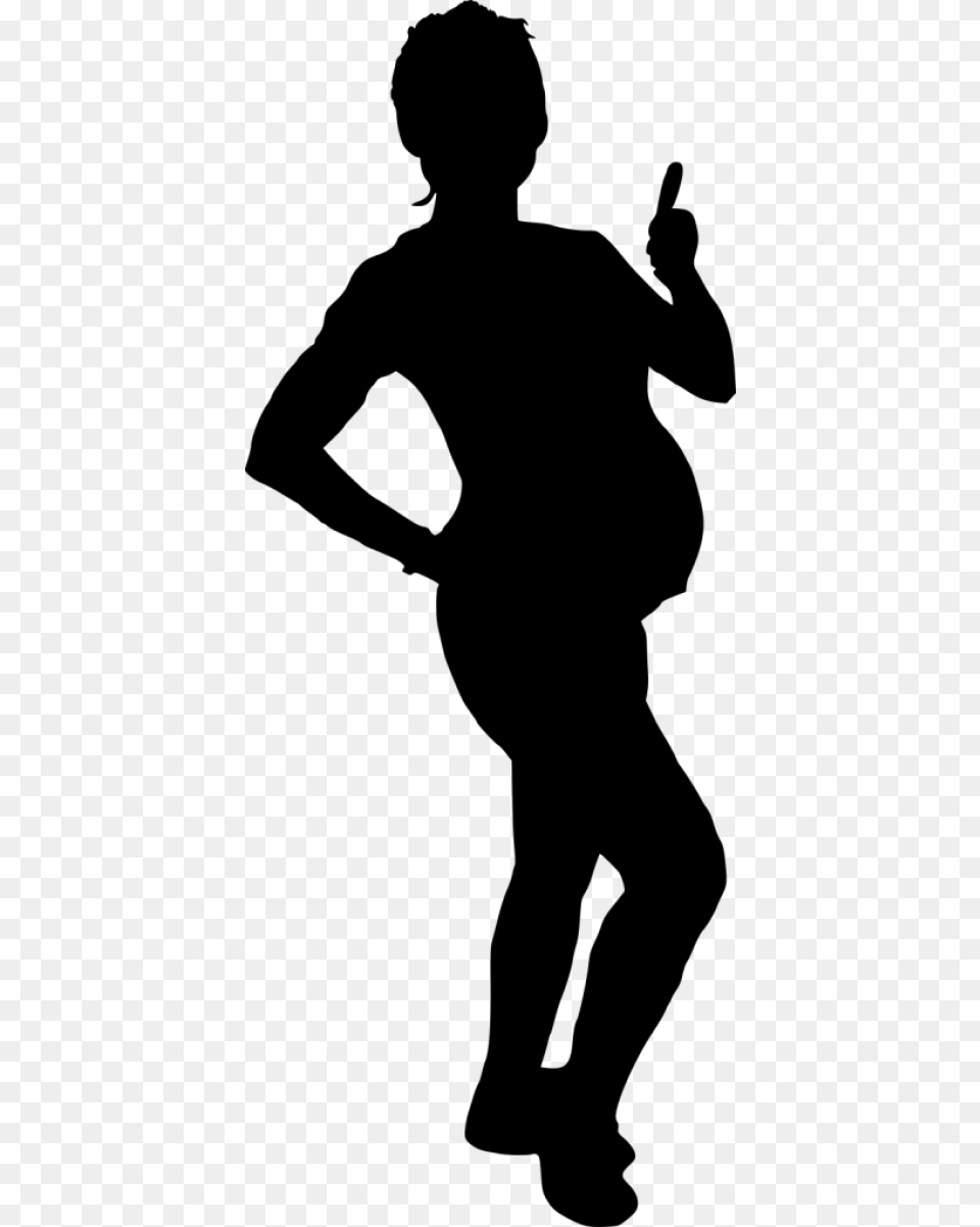 Pregnant Woman Silhouette Taekwondo Side Kick Silhouette, Gray Png