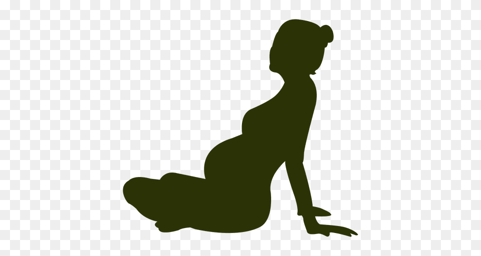 Pregnant Woman Sitting Silhouette, Kneeling, Person, Head, Face Free Png Download