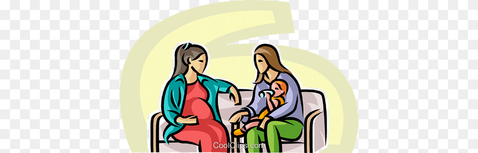 Pregnant Woman Talking With A New Mother Royalty Free Vector Clip, Person, Conversation, Interview, Adult Png