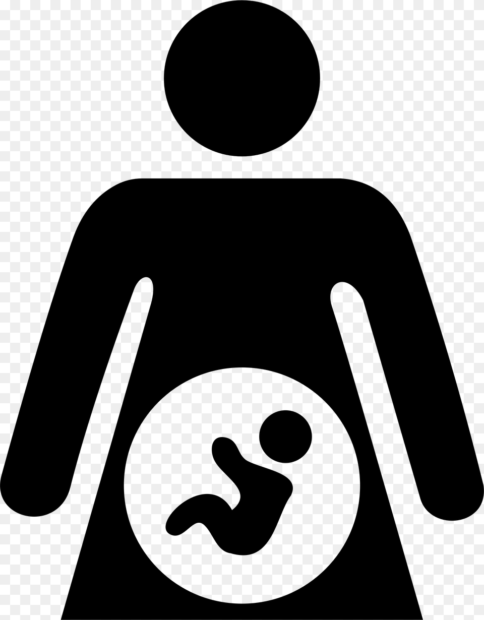 Pregnant Woman With Clipart, Gray Png