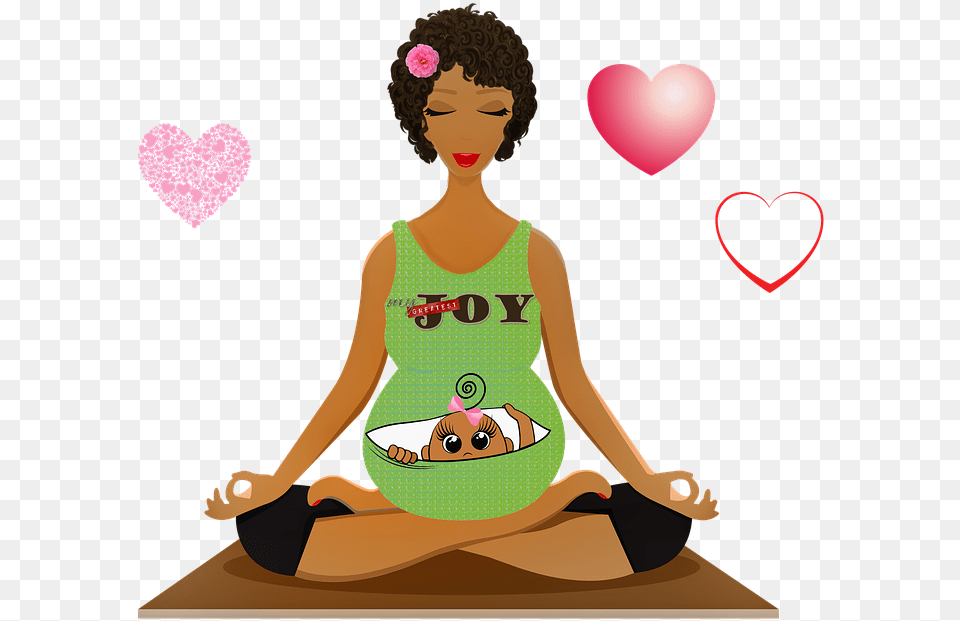 Pregnant Woman Yoga Afro American Pregnant Lady Mujeres Afro Embarazada Animadas, Child, Person, Female, Girl Png