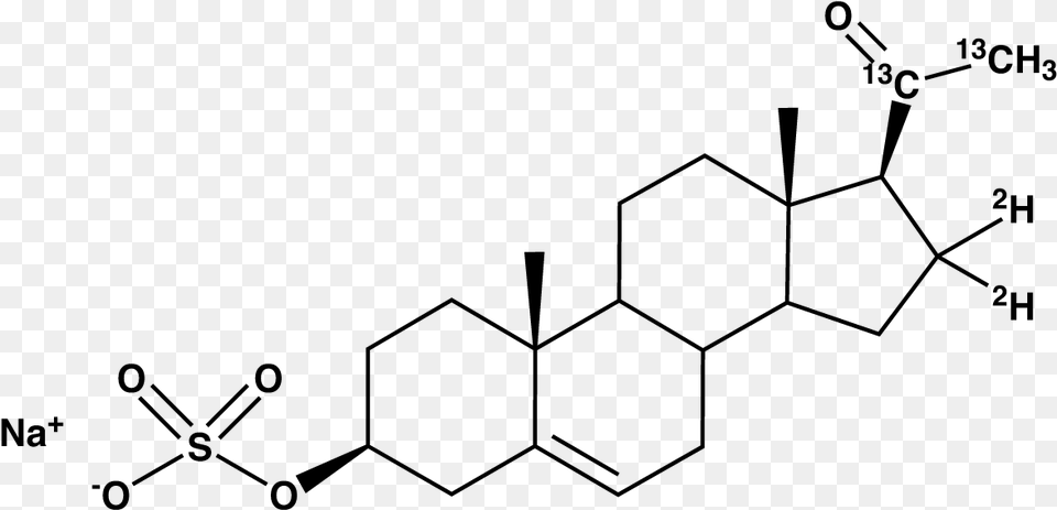 Pregnenolone 2021 13c2 1616 D2 Sulfate Sodium Structure, Gray Png