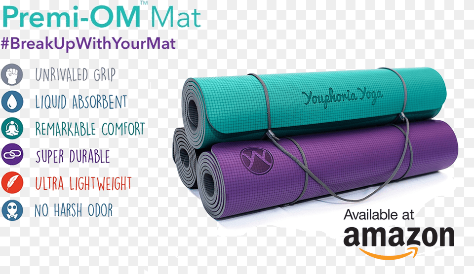Premi Om The Yoga Mat Designed For Yogis By Yogis Yoga Mat Features, Dynamite, Weapon Png Image
